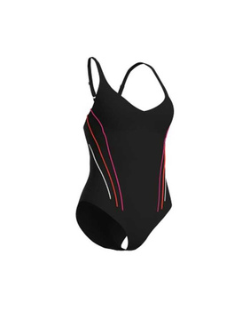 Strój kąpielowy damski Arena Women's Bodylift Marina Eye Back Black Fairy Rose Grape Violet White