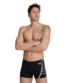 Kąpielówki bokserki męskie Arena Men's Losange V Swim Short Black White