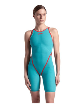Strój startowy damski Arena Powerskin Carbon Core Flex Open Back Turquoise Metallic