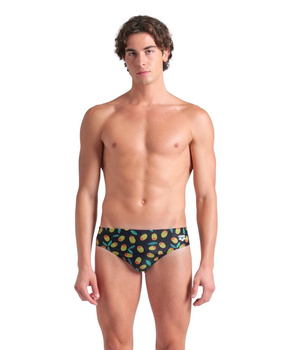 Kąpielówki slipy męskie Arena Men's Olives Swim Briefs Black-Multi 