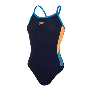 Strój kąpielowy damski Speedo Dive Thinstrap Navy Orange