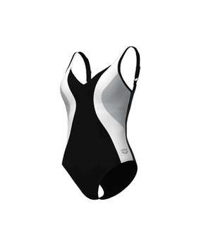 Strój kąpielowy damski Arena Women's Bodylift Roberta Soft U Back Black White Ice