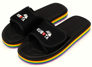Klapki basenowe Kubota Unisex Rzep Pride Black