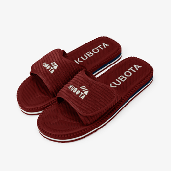 Klapki basenowe Kubota Unisex Rzep Bordowe Sztruks