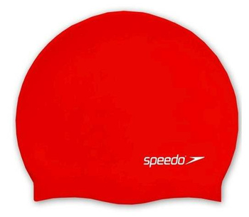 SPEEDO CZEPEK JUNIOR SILIKONOWY PLAIN FLAT SILICONE CAP RED 68-709931959