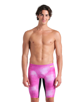 Spodenki kąpielowe męskie Arena Men's Swim Jammer Allover Print Shocking Pink Multi Black