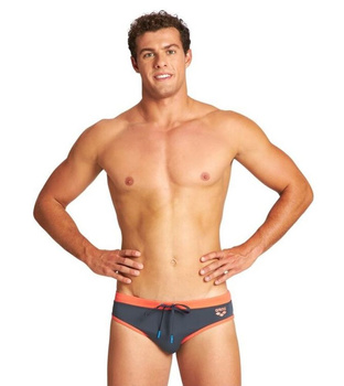 Kąpielówki slipy męskie Arena Men's Fundamentals Borders Brief Asphalt Floreale