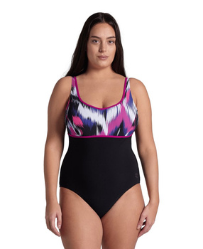 Strój kąpielowy damski Arena Women's Wing Back Black Multi Black Grape