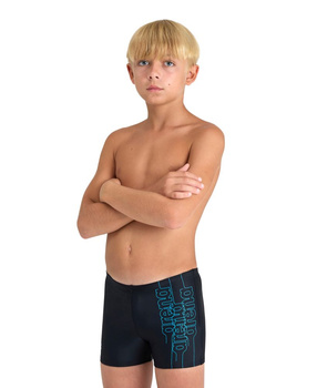 Kąpielówki bokserki chłopięce Arena Boy's Swim Short Graphic Black Turquoise