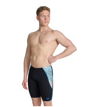 Kąpielówki męskie Arena Men's Planet Water Swim Jammer Black White Multi