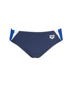 Męskie kąpielówki slipy Arena Men's Double Side Panels Brief Navy Neon Blue White