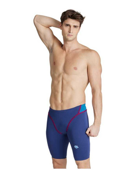 ARENA STROJE PŁYWACKIE MEN'S ICONS SWIM JAMMER PANEL NAVY BLUE COSMO WHITE RED FANDANGO