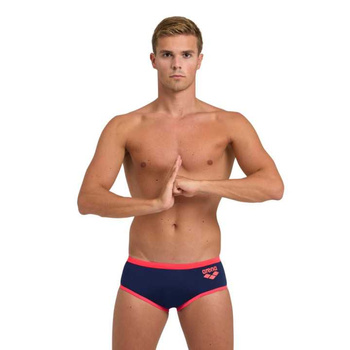 Slipy kąpielowe męskie Arena Men's One Briefs Swim Logo Big Logo Navy Fluo Red