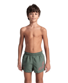 Szorty kąpielówki chłopięce Arena Boy's Beach Short Logo Sage Fluo Red