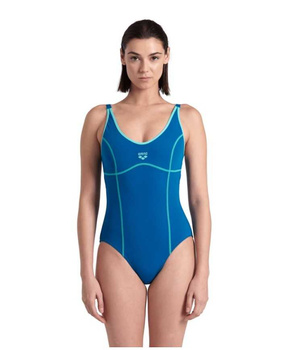 Strój kąpielowy damski Arena Women's Tania Clip Back One Piece Blue Cosmo Water