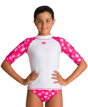 Koszulka na basen plażę pływanie dla dziewczynek Arena Rash Vest Rose