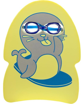 Deska i okularki do pływania treningowe na basen dla dzieci Seal Yellow