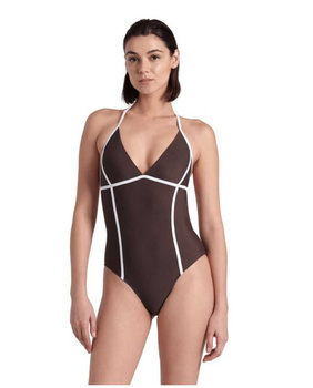 Strój kąpielowy damski Arena Women's Pro_File Tie Back Sepia White