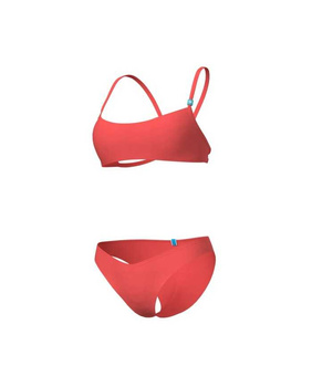 Strój kąpielowy dwuczęściowy damski Arena Women's Essentials Bikini Bandeau Calypso Coral